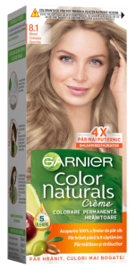 Garnier Color Naturals Vopsea de Par Permanenta cu Amoniac, 8.1 Blond Cenusiu Deschis, 110 ml