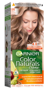Garnier Color Naturals Vopsea de Par Permanenta cu Amoniac, 8N Blond Deschis Natural, 110 ml