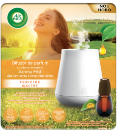 Air Wick Aroma Mist Fericire Difuzor de Parfum + Rezerva cu Uleiuri Esentiale, 20 ml