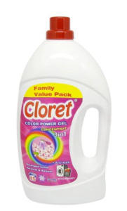 Cloret Detergent Lichid, Color, Gel 3in1, Extra Parfum Floral, 85 spalari, 3L