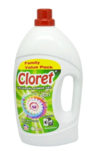 Cloret Detergent Lichid, Universal, Gel 2in1, Extra Parfum Floral, 85 spalari, 3L