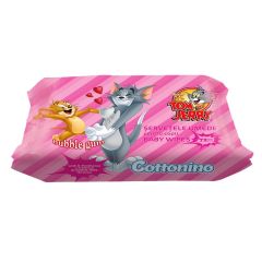 Cottonino servetele umede Tom & Jerry, Bubble Gum, 72 buc