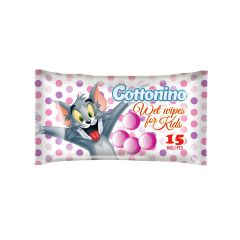 Cottonino  Servetele Umede Tom & Jerry, Bubble Gum, 15 buc