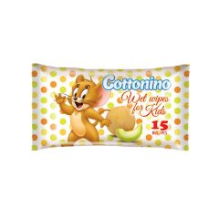 Cottonino  Servetele Umede Tom & Jerry, Pepene Galben, 15 buc