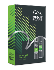 Dove Men Set cadou Care Extra Fresh Antiperspirant spray, 150 ml + Gel de dus, 250 ml