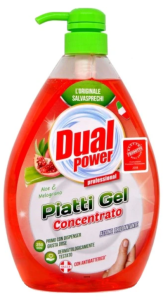 Dual Power Detergent Gel Concentrat pentru Vase cu Aloe si Rodie, 1000 ml