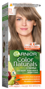 Garnier Color Naturals Vopsea de Par Permanenta cu Amoniac, 7.1 Blond Cenusiu, 110 ml