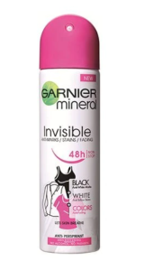 Deodorant antiperspirant 48h Garnier mineral Invisible Black&White colors 150ml