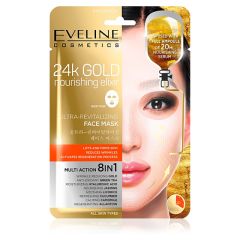 Eveline 24K GOLD Masca de fata servetel ultra-revitalizanta 8 in1, 1 bucata