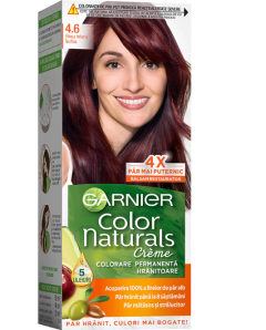 Garnier Color Naturals Vopsea de Par Permanenta cu Amoniac, 4.6 Rosu Intens Inchis, 110 ml