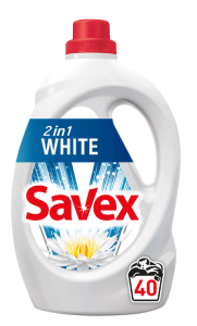 Savex Detergent Lichid 2.2l, 2in1, White, 40 spalari 