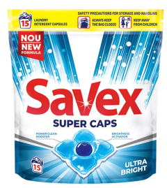Savex Detergent Capsule Ultra Bright, 15 Capsule