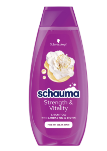 Sampon Schauma Strength & Vitality pentru par fragil sau cu fir subtire, 400 ml