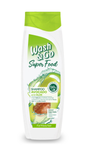 Sampon Wash&Go Super Food cu avocado pentru par rebel, 400 ml