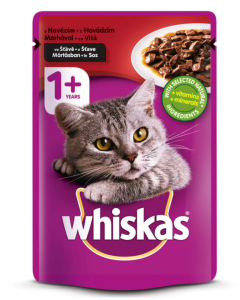 Whiskas Hrana umeda pentru pisici cu vita in sos, 100g, 1+ ani