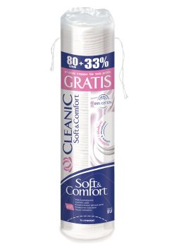 Cleanic Dischete Demachiante Soft & Comfort, 80 buc + 33% gratis 