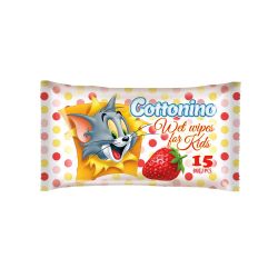 Cottonino  Servetele Umede Tom & Jerry, Capsuni, 15 buc