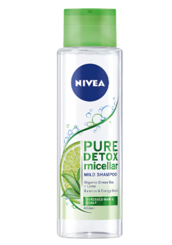 Sampon micelar Nivea Pure Detox pentru toate tipurile de par, 400 ml