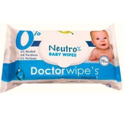 Doctor Wipe's Neutro servetele umede cu capac pentru bebelusi, 72 buc