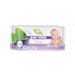 Doctor Wipe's Grapes servetele umede cu capac pentru bebelusi, 60 buc
