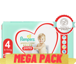 MEGA PACK Pampers Scutece Pants Premium Care Nr. 4, 9-15 kg, 76 bucati
