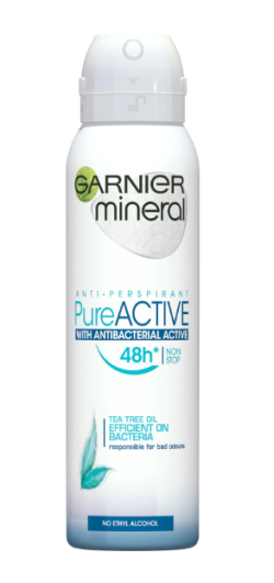 Spray antiperspirant Garnier Pure Active, 150 ml