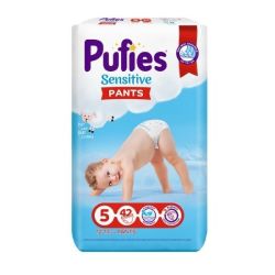 Pufies scutec Pants Sensitive Nr.5 Junior 12-18kg, 42buc