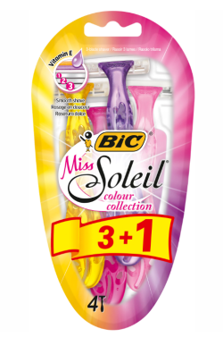 BIC Miss Soleil Colour Collection Aparat de ras cu 3 lame, 3+1 buc