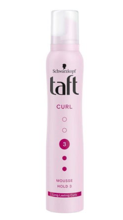 Taft Curl Spuma modelatoare pentru par cret sau cu bucle, nivel fixare 3, 200 ml