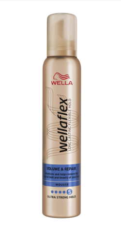 Wellaflex Volume & Repair, Spuma de par pentru fixare foarte puternica, 200 ml