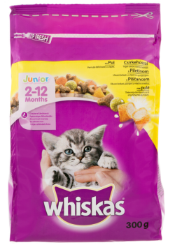 Whiskas Junior Hrana uscata pentru pisici cu pui, 300g